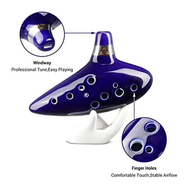 Ocarina Di Zelda 12 Fori In Ceramica - Strumento Musicale Alto C Con Custodia - Foto 3