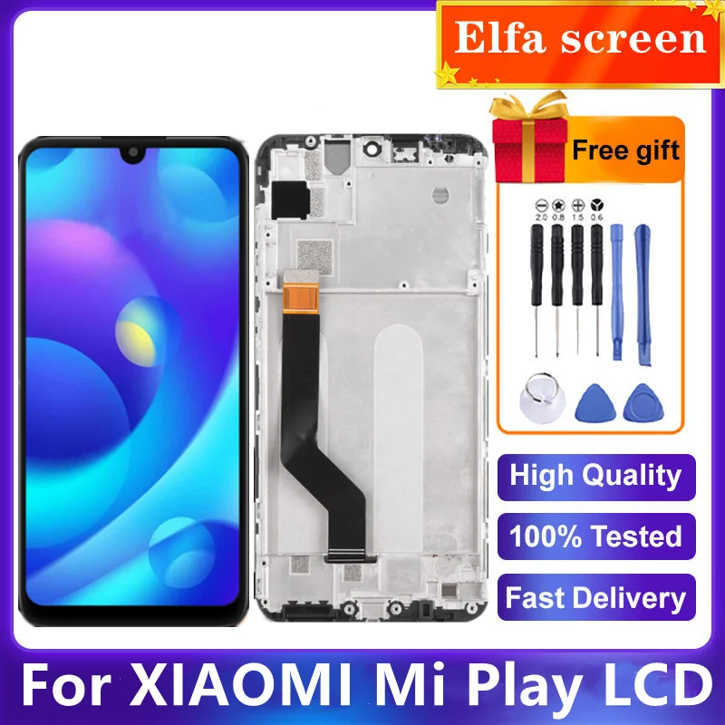 ЖК-дисплей 100% дюйма для Xiaomi Mi Play, ЖК-дисплей с сенсорным экраном и дигитайзером в сборе для Xiaomi Mi Play