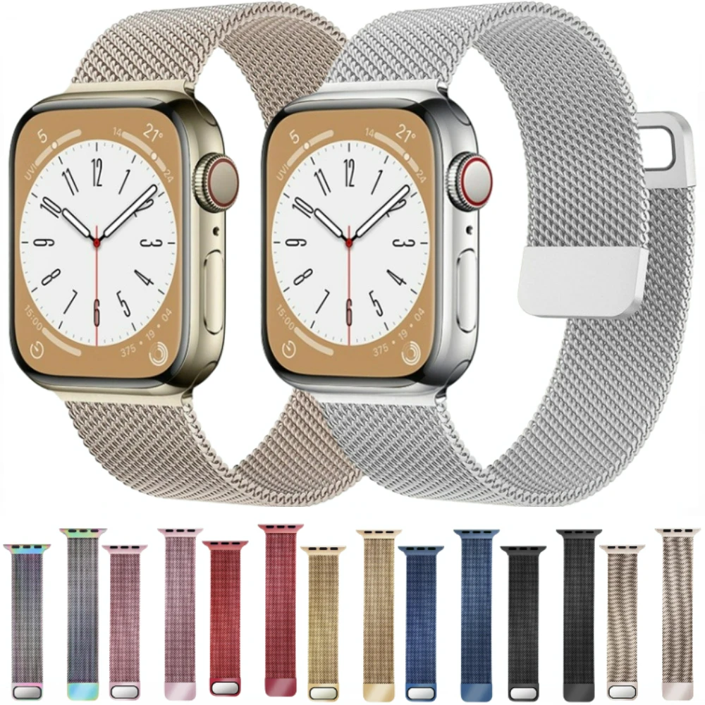 

Milanese Strap for Apple Watch Band 45mm 41mm 44mm 40mm 42mm 38mm 49mm Bracelet for iWatch Series Ultra 9 8 7 6 5 SE 3 44mm Band