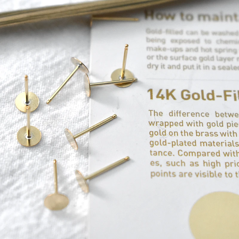 14K Gold Gefüllt 3MM/4MM Münze Ohrringe Gold Schmuck Gold Gefüllt Stud Ohrringe Brincos Pendientes Ohrringe boho Frauen Ohrringe – Detail 10