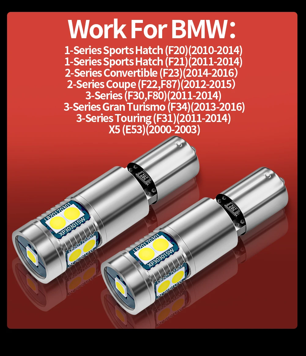 4stk BAX9S H6W LED Standlicht Blinker Birne passt für BMW F20 F30