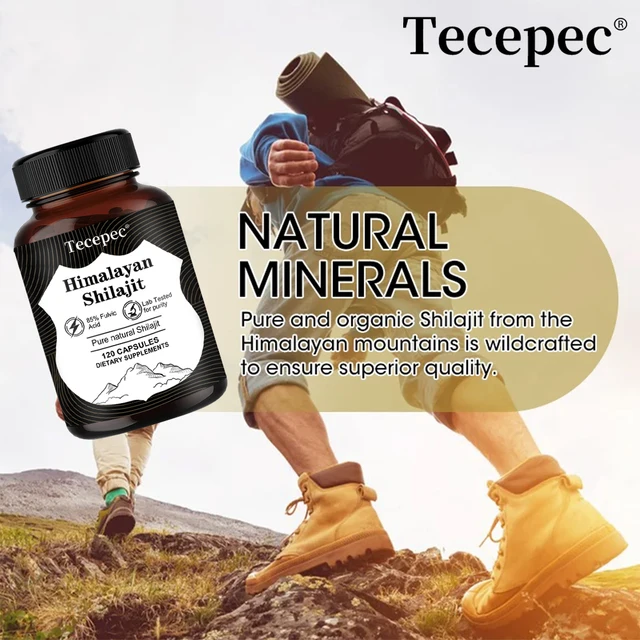 Natural Himalayan Shilajit Capsules - Rich in 85+ Trace Minerals, Good for Brain, Energy, Muscles, Joint Support, Heart Health