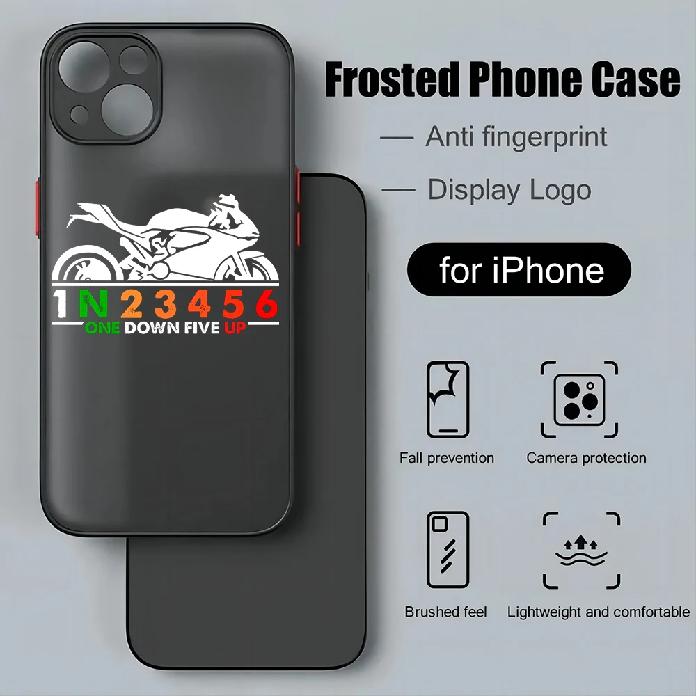Funda de teléfono de lujo para motocicleta, cubierta trasera transparente mate para iPhone 15, 14, 13, 12, 11, Mini Pro Max, X, XR, XSMax, 7, 8 Plus, 1N23456