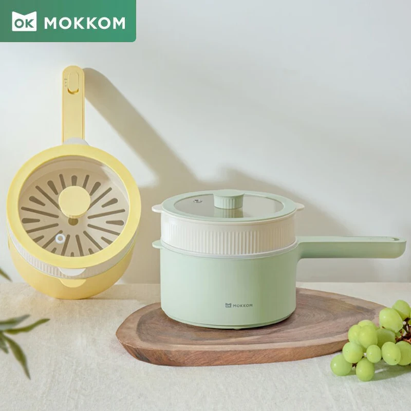 

Электрический кулинарный горшок MOKKOM емкостью 1,5 л, многофункциональная электрическая рисоварка, антипригарная мини-кастрюля для лапши для дома