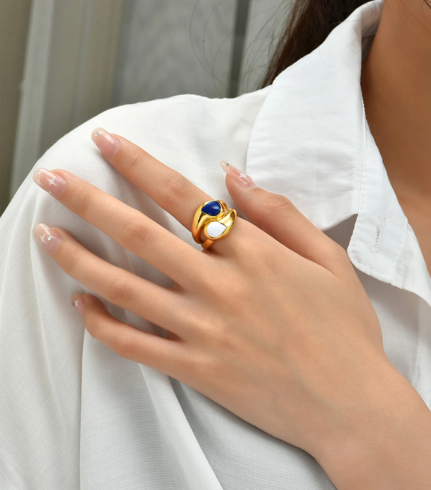 2021 INS Color Rainbow Fashion Rings For Women Finger Jewelry Clear CZ Colorful Neon Enamel Open Adjusted Dome Ring