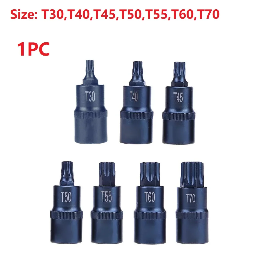 1pc Torx Screwdriver Bit 1/2'' Socket Bits Adapter T30 T40 T45 T50 T55 T60  T70 For Ratchet Wrenches Socket Adapter Hand Tool - AliExpress