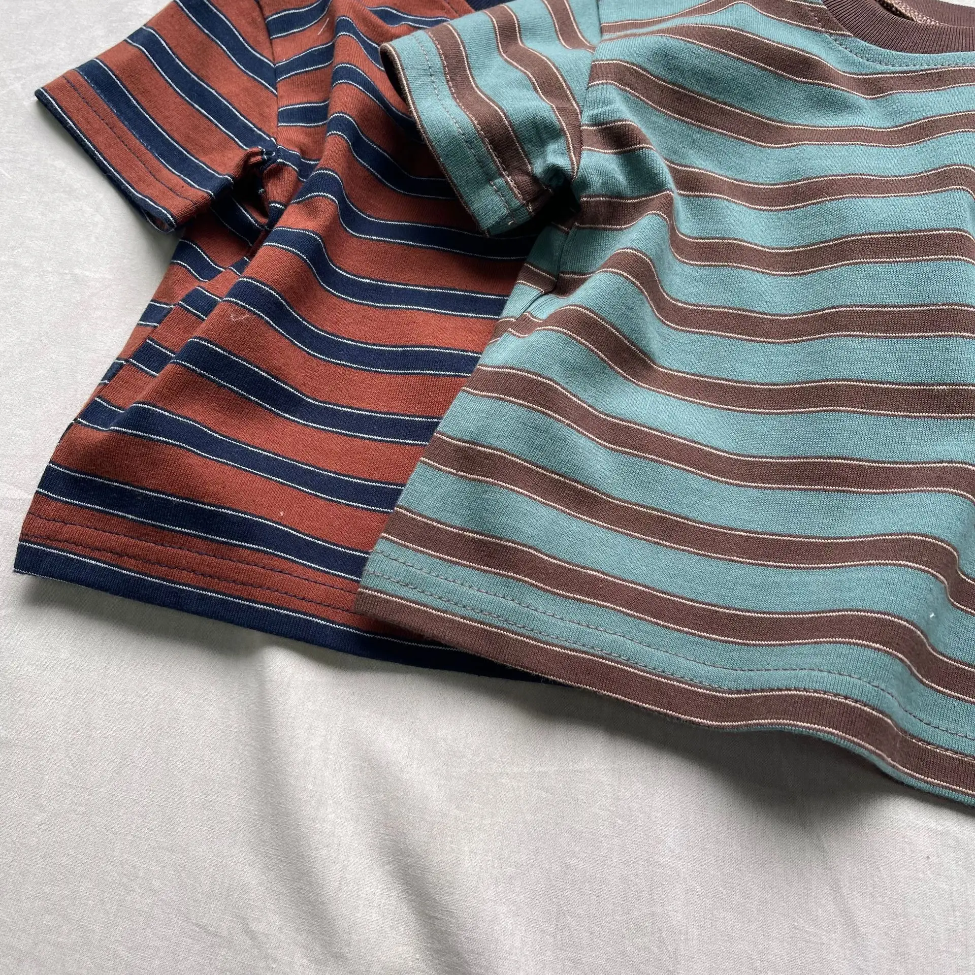 Summer New Baby Short Sleeve T Shirts Infant Casual Striped Tops Toddler Boys Girls Tee Cotton Children Clothes