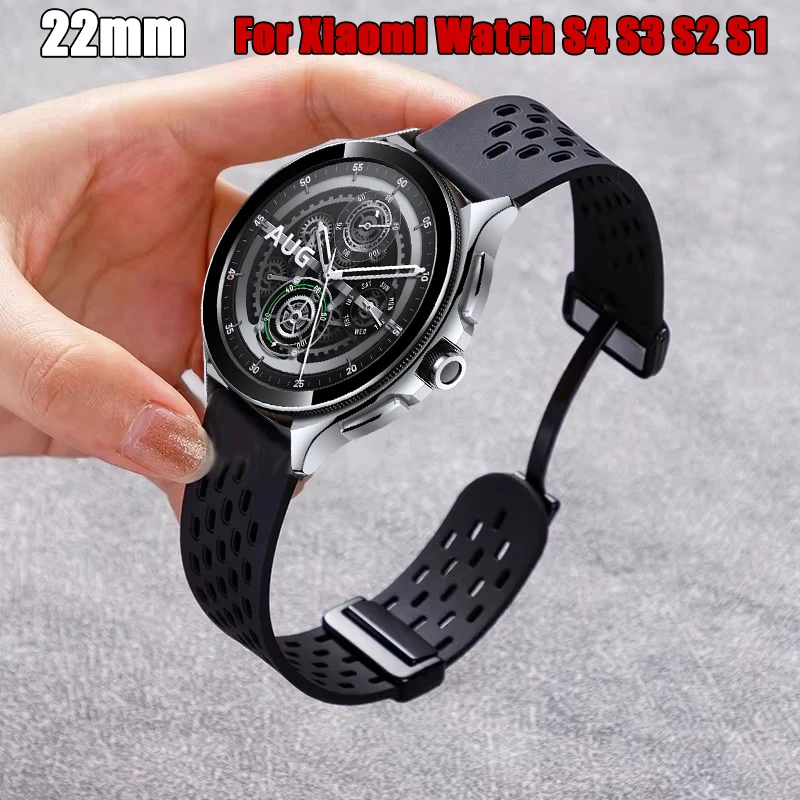 22mm Sports Silicone Magnetic Watch Strap Bracelet - Universal Band