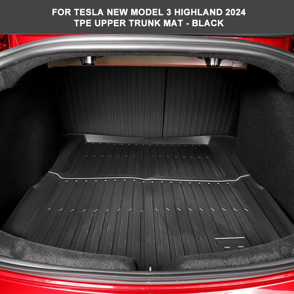 For Tesla Model 3 Highland Floor Mats TPE All Weather Front Rear Cargo Liner Mat Waterproof Anti-Slip Mats Accessories