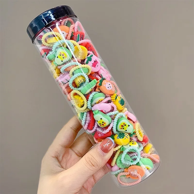 80PCS/40PCS/Bottle Elastic Hair Bands Girls Baby Hair Accessories Child Hair Ring Head Rope Scrunchies Headwear 1 or 2 Bottles 6