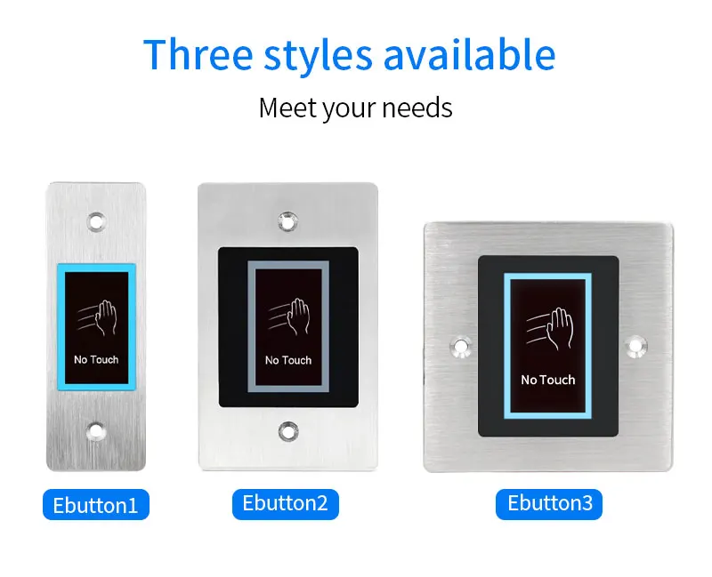 Metal Backlight Infrared Touchless Exit Release Switch Button No Touch Switch IP
