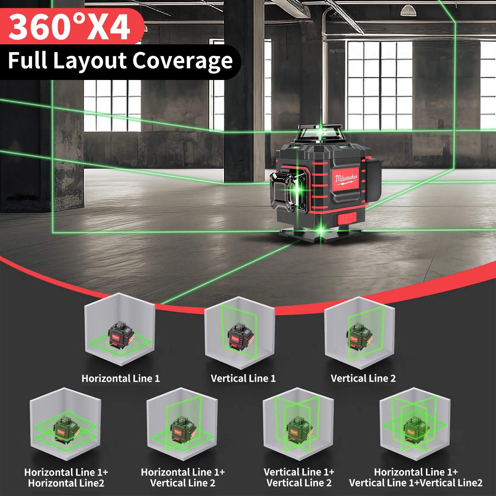 Rechargeable 360° Green Laser Level 5