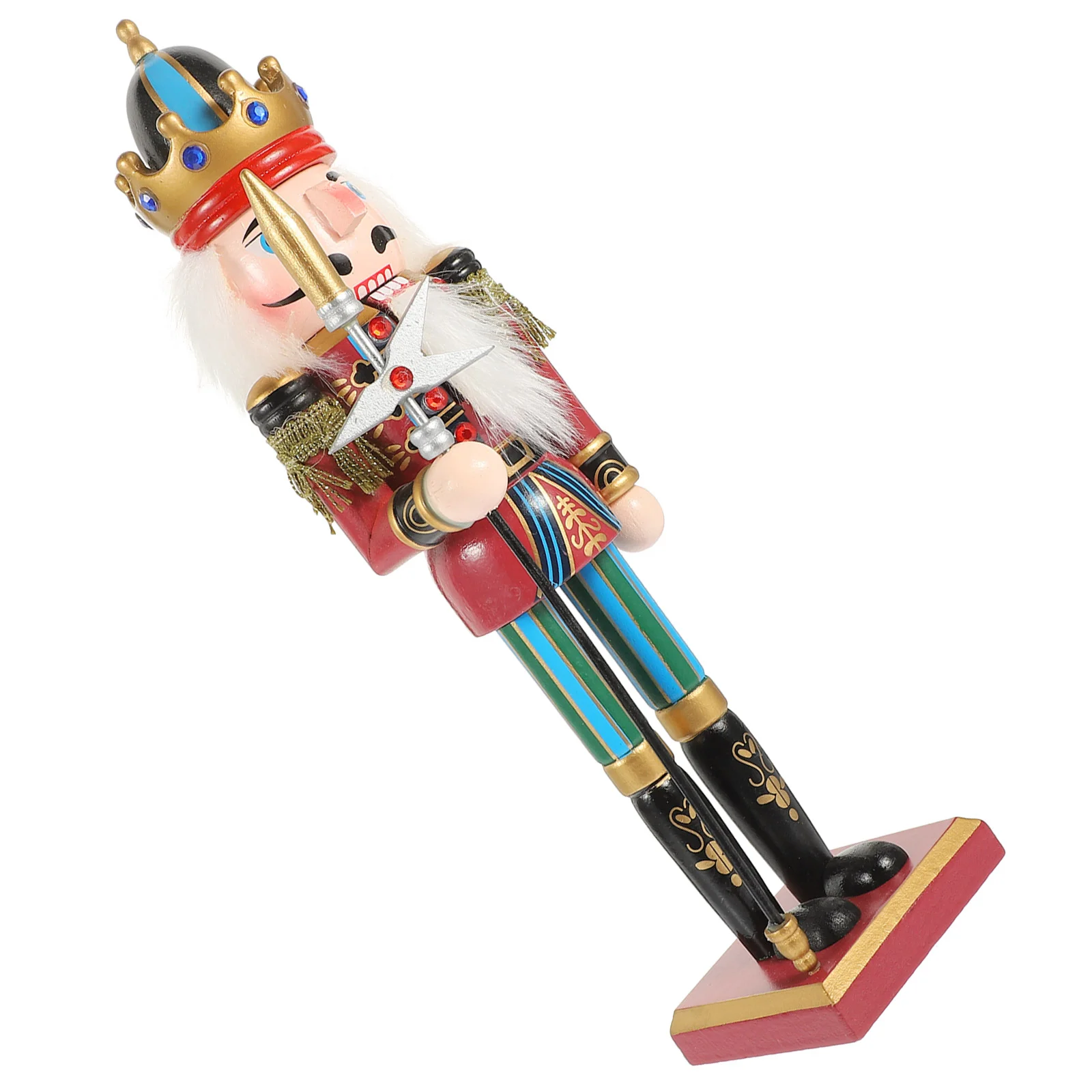 

Wood Christmas Nutcracker Ornament Wood Nutcracker Figures Nutcracker Statue Xmas Table Ornament 7.5x7.5x30cm