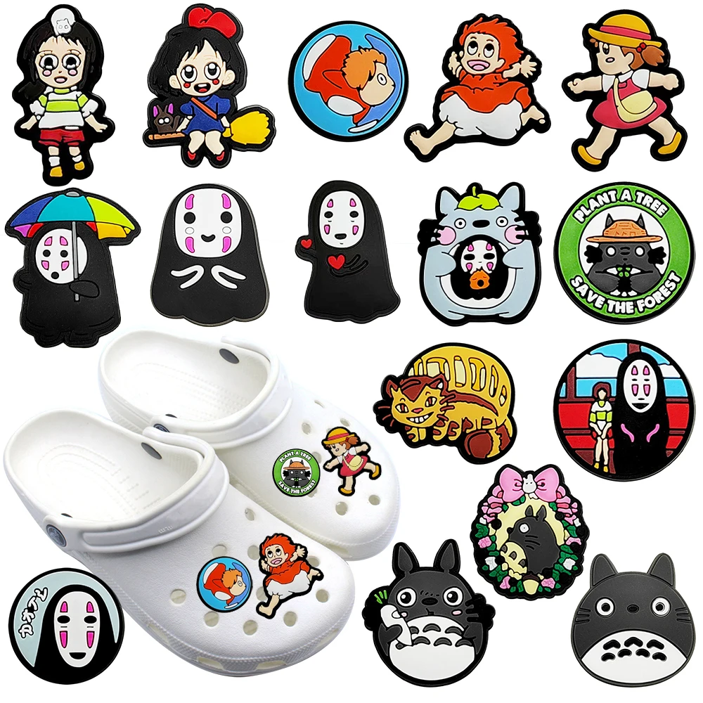 

Croc Charms 1pcs Spirited Away No-Face Man Shoe Charms PVC Accessories DIY Shoe Decoration For Croc JIBZ Kids X-mas Gifts