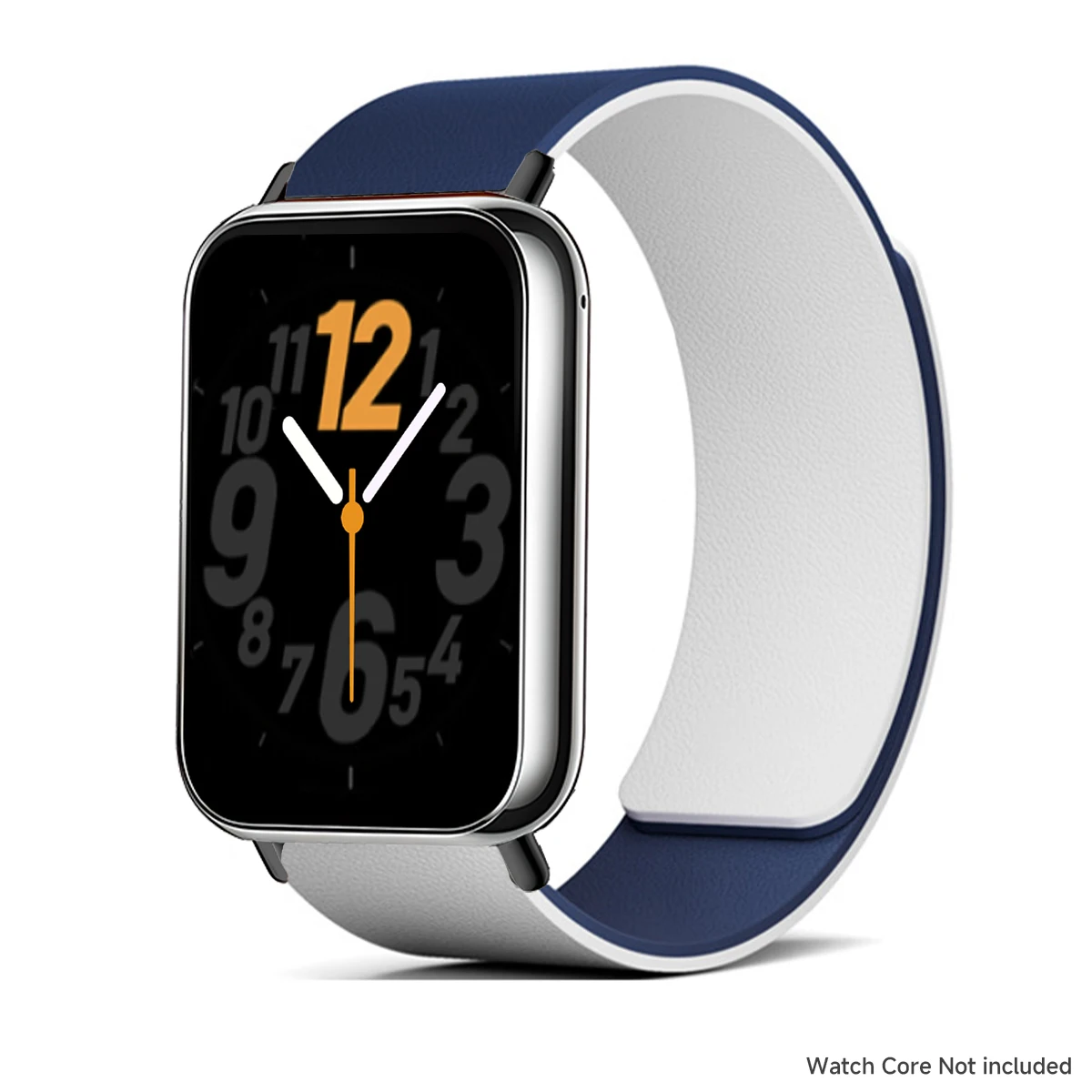 Dual-tone Lychee-textured Silicone Magnetic Strap - Adjustable Replacement Band