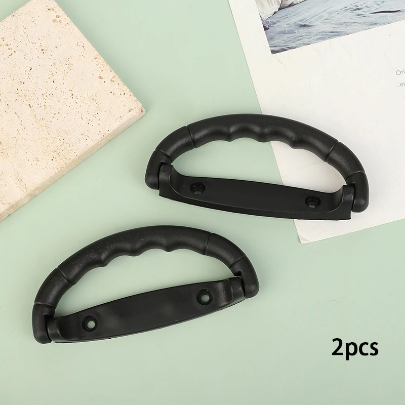 Black Plastic Luggage Handle 2pcs Suitcase Strap Pull Air Case Carrying Air Bag Grip Anti-Slip Knob Box Replacements plastic luggage handles