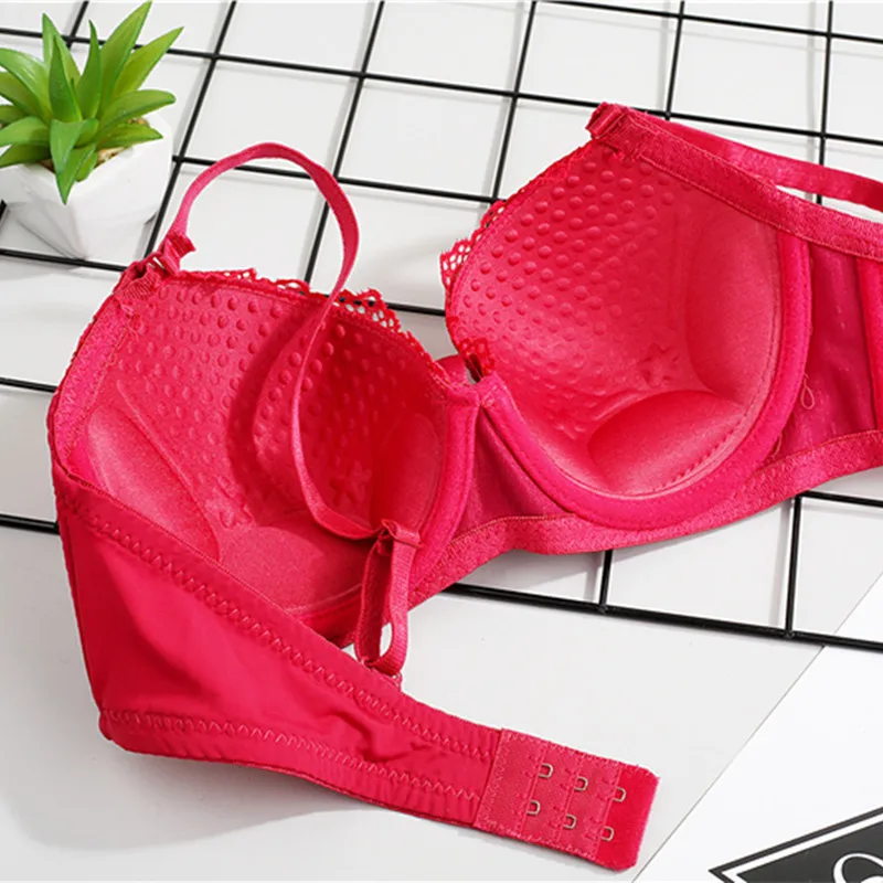 Women Lace Push Up Bra with Underwire Sexy Bow Bralette Female Underwear Lingerie Adjustable Straps Gathered Brassiere 2023 5