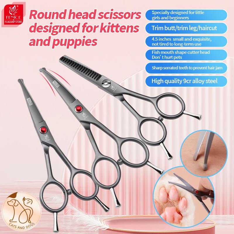 Fenice45inchProfessionalPuppyCatCurvedGroomingScissorsforPet