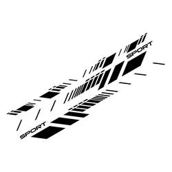 Striped Side Body Sticker Decals - Set of 2 (Black)