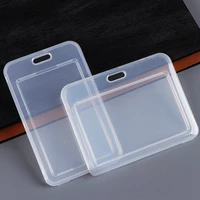 2pcs Transparent ID IC Credit Card Holder Protector Case Clear Badge Holder Working Permit Sleeve Cover for Staff Workers ID Tag 1