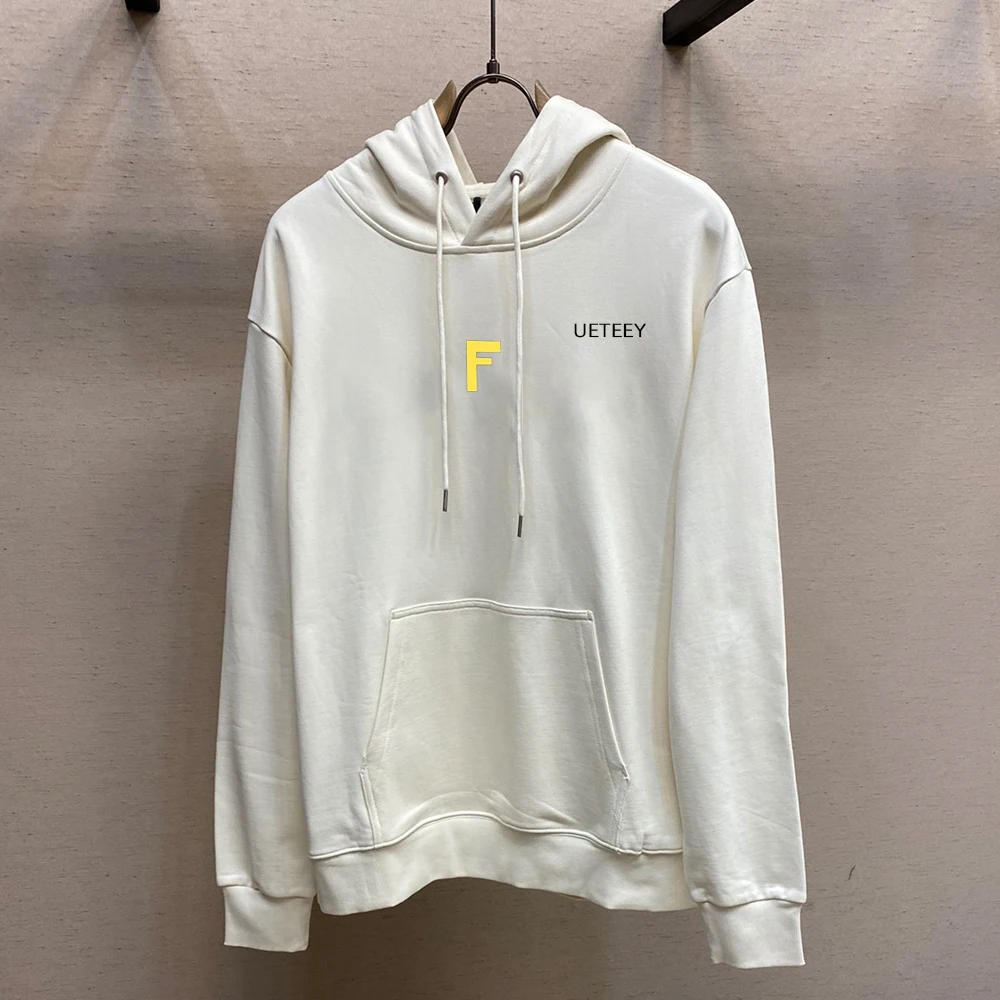 UETEEY Luxury Brand High Street Women's Ovesized Hoodies High-Quality Cotton Men and Women Loose Fleece Sweatshirt Hoodie