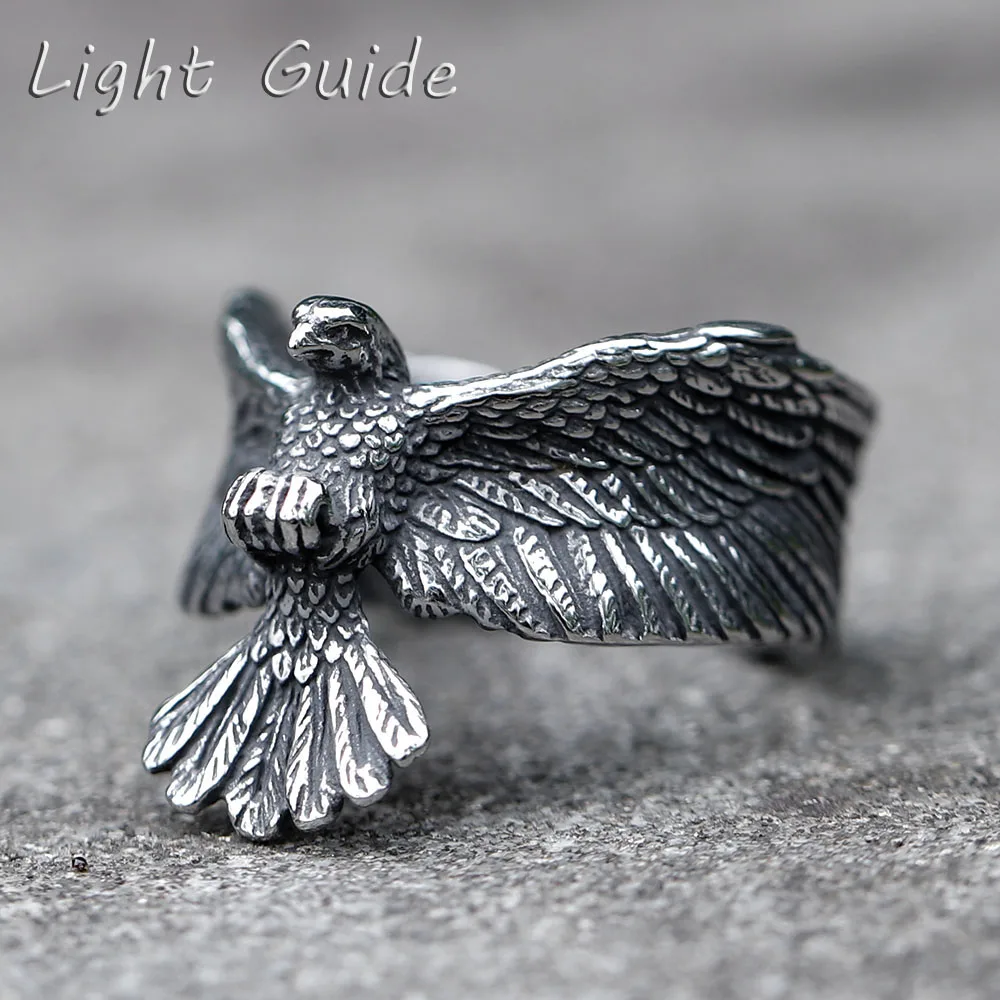 2022 neue Herren 316l Edelstahl ringe fliegen Adler Ring Punkrock Persönlichkeit Tiers chmuck Geschenk versand kostenfrei