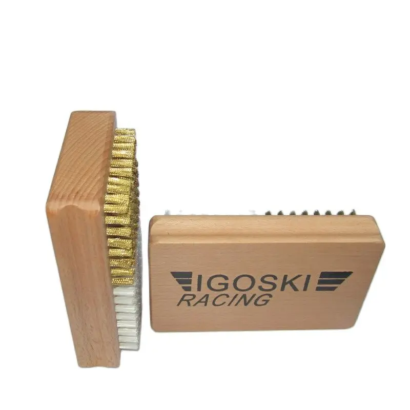 IGOSKI ski and snowboard waxing tools half nylon and half brass brush