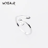 WYEAIIR 925 Sterling Silver Simple Cute Mini Snake Resizable Opening Ring For Women Luxury Jewelry 1