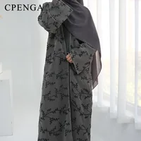 Robe Abaya de luxe brodée de dubaï avec intérieur élégant pour femmes arabes, vêtements de fête Jalabiya Eid pour église musulmane, nouveau caftan turc 6