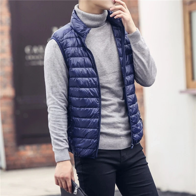 Men's Winter Coat 90% White Duck Down Vest Portable Ultra Light Sleeveless Jacket Portable Waistcoat for Men down jacket,mens jacket,men down vests