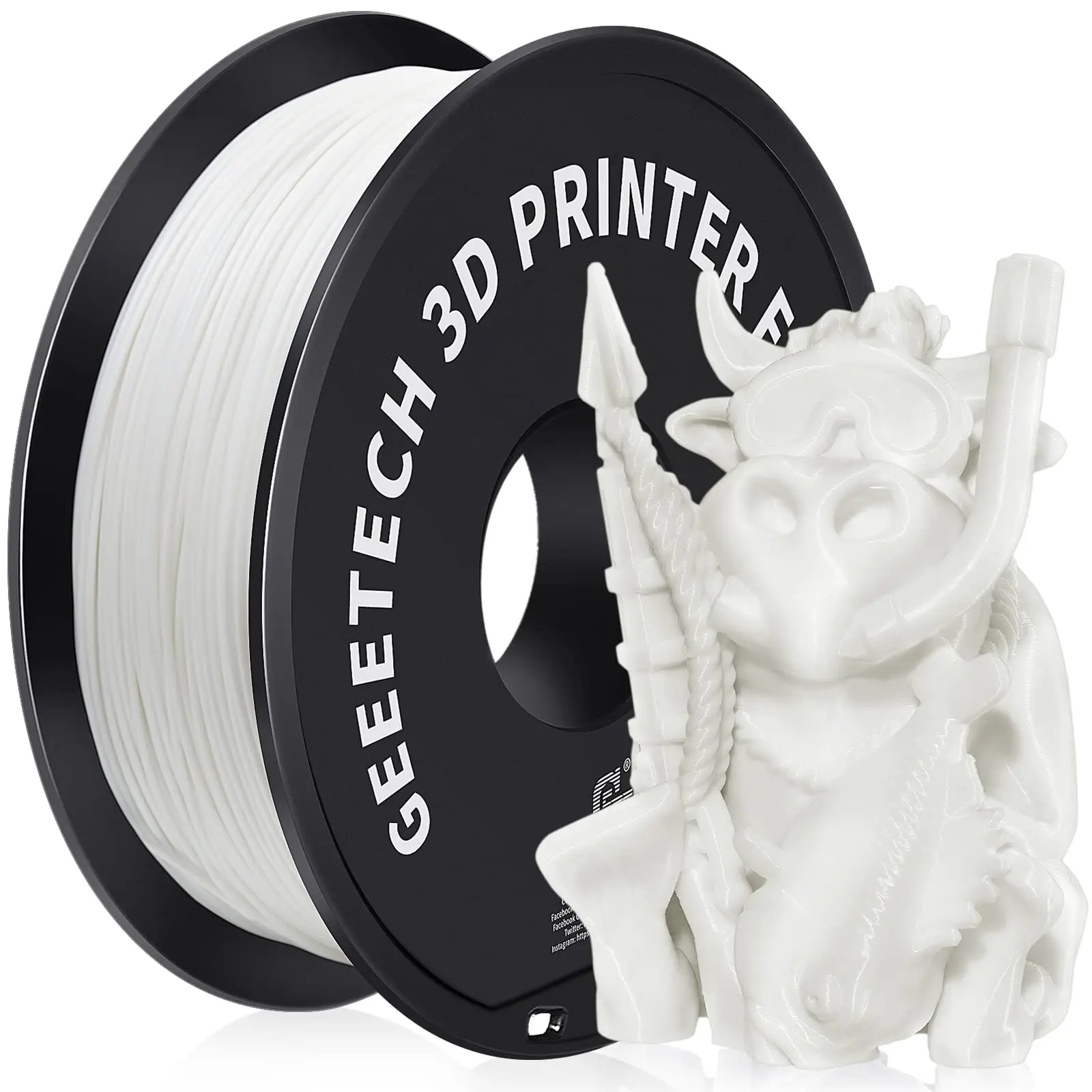 

Geeetech ABS 3D Filament 1.75mm 1KG plastic, 3D Printer Material, Tangle-Free, Non-Toxic, Vacuum Packaging White Blac Redk BLue