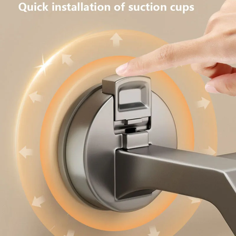 Bathroom Accessories Space Aluminum Suction Towel Rack Wall-mounted Perforation-free Storage Rack Double Pole towel rack towel holder