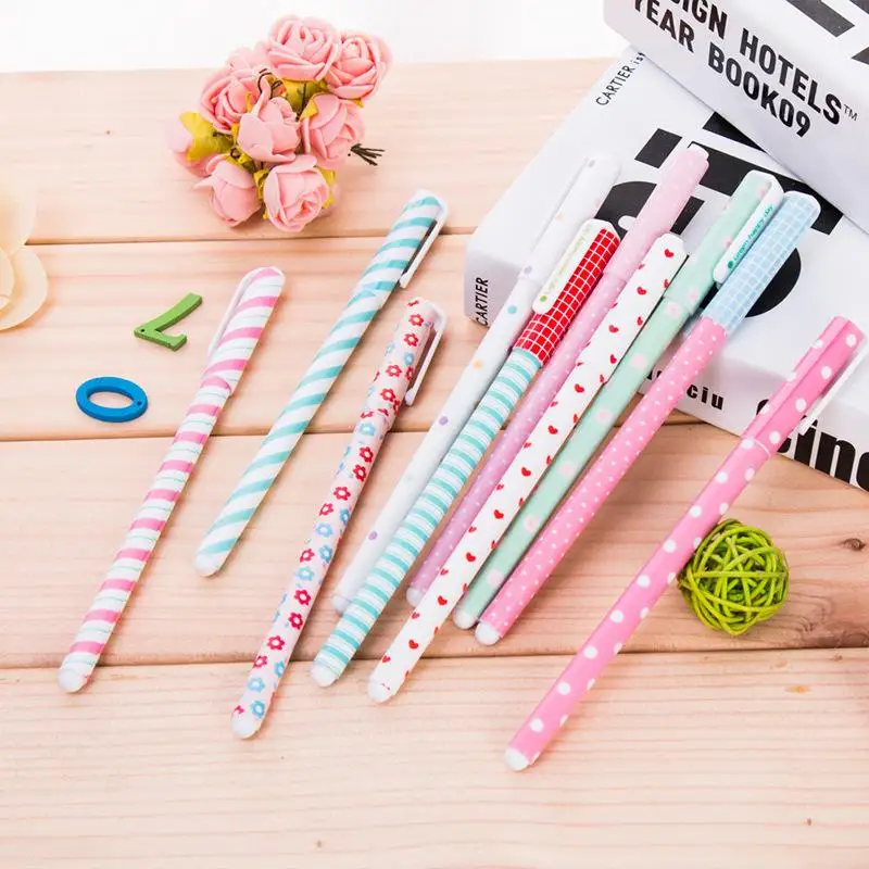 10 Stück/Set Bunte 0,38 mm Gel-Stift Blume Tier Sternenstern Süße Flora Farbige Gel-Stift niedliche Stifte für Schule Stationär – Detail 11