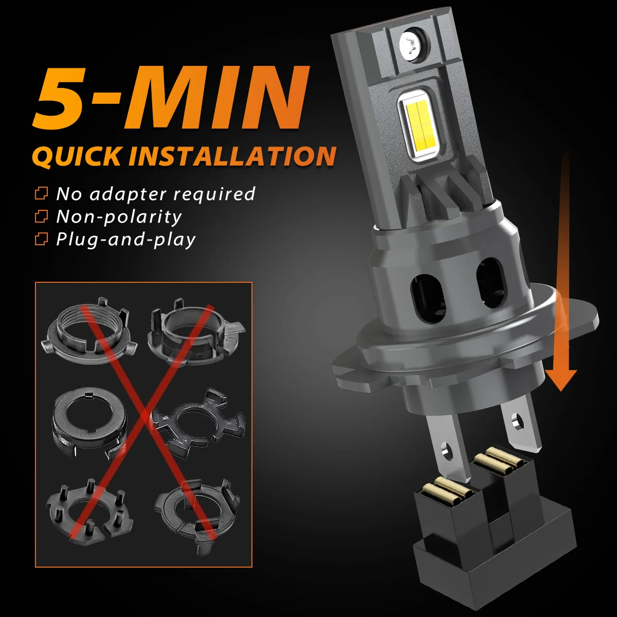 2pcs H7 유형 Led 안개등 자동차 Led 헤드 라이트 북극 흰색 32000LM 6000K 광속 IP67 볼보 S60 XC60 V60 용 방수