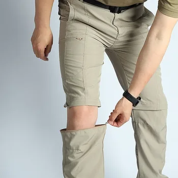 Pantaloni da trekking da uomo con cerniera convertibile, leggeri, impermeabili, ad asciugatura rapida, da pesca all'aperto, da viaggio, da campeggio, da safari 1