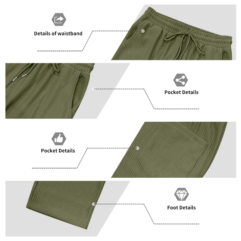Grenzüberschreitende Herbst- und Winter-Hochleistungs-lose amerikanische Hip-Hop-Männer lässige Jacquard-Hose mit geradem Pit-Streifen, einfache Hose für Männer – Detail 26