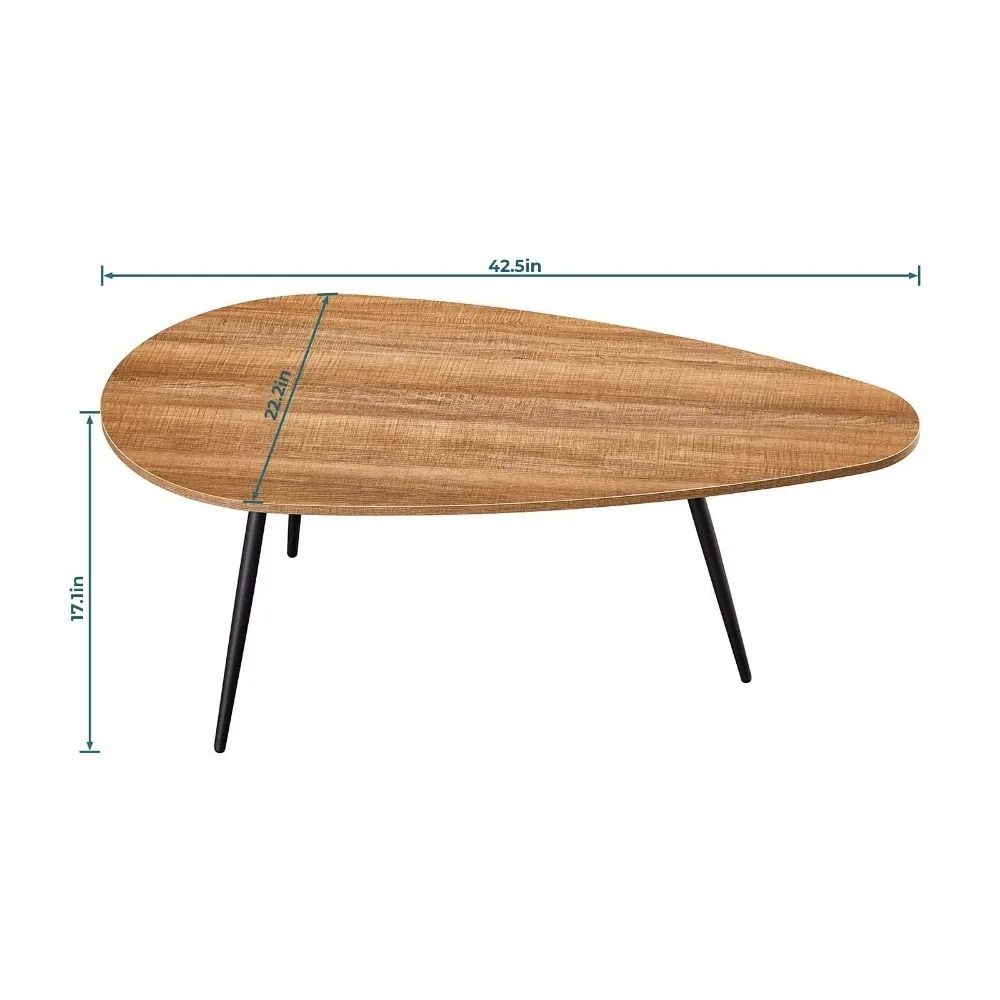 Modern Coffee Table White Oval Coffee Tables for Living Room Simple Center Table for Small Space Home Office Easy Assembly 6