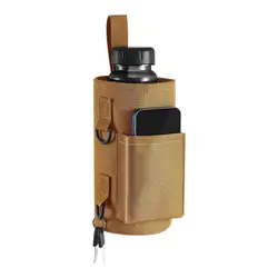 Magnetic Water Bottle Holder & Fitness Accessory Pouch (Brown)