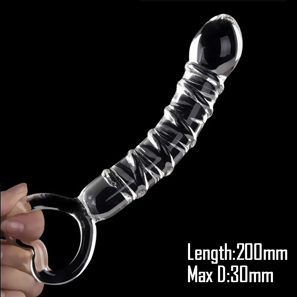 Sex Toys Pyrex Glass Dildo 195x33mm Fake Penis Crystal Anal Beads Butt Plug Prostate Massager G Spot Female Masturbation Toys