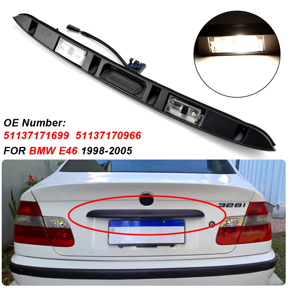 

Black Tailgate Switch Car Trunk Lid Grip With Key Button For BMW E46 316i 320i 323i 325i 328i 330i 1998-2005 51137171699