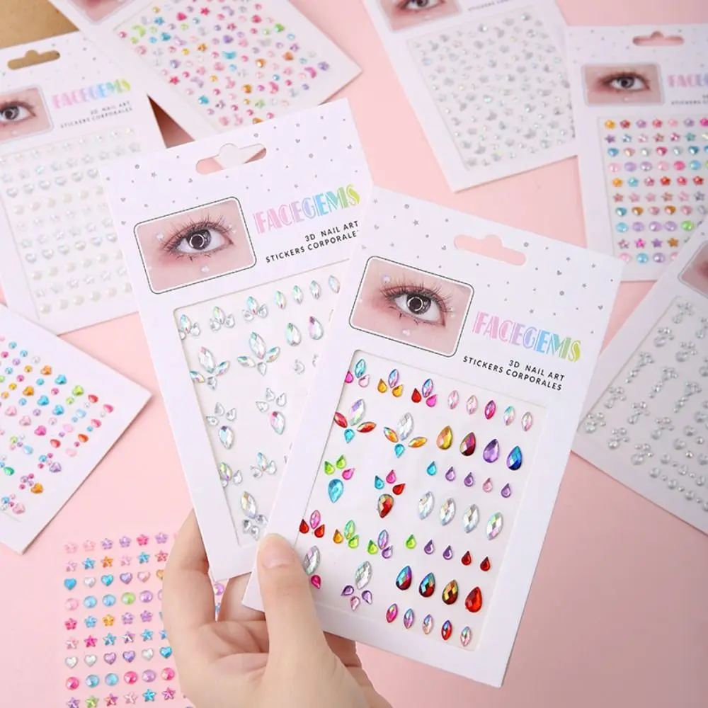 

3sheets DIY Mobile Phone 3D Gem Stickers Decoration Stickers Self Adhesive Crystal Rhinestone Sticker Scrapbooking