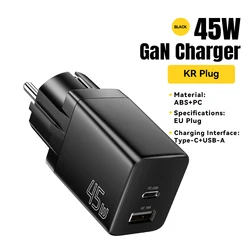 Essager GaN Fast Charging USB - C Charger - KR Black 45W