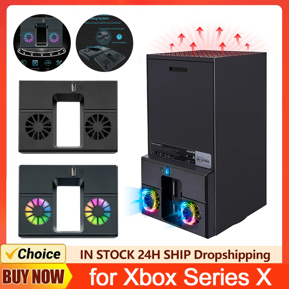 호스트 사이드 라디에이터 수직 냉각 선풍기, 듀얼 팬, USB 포트 냉각 스탠드, Xbox 시리즈 X용 냉각 시스템 액세서리