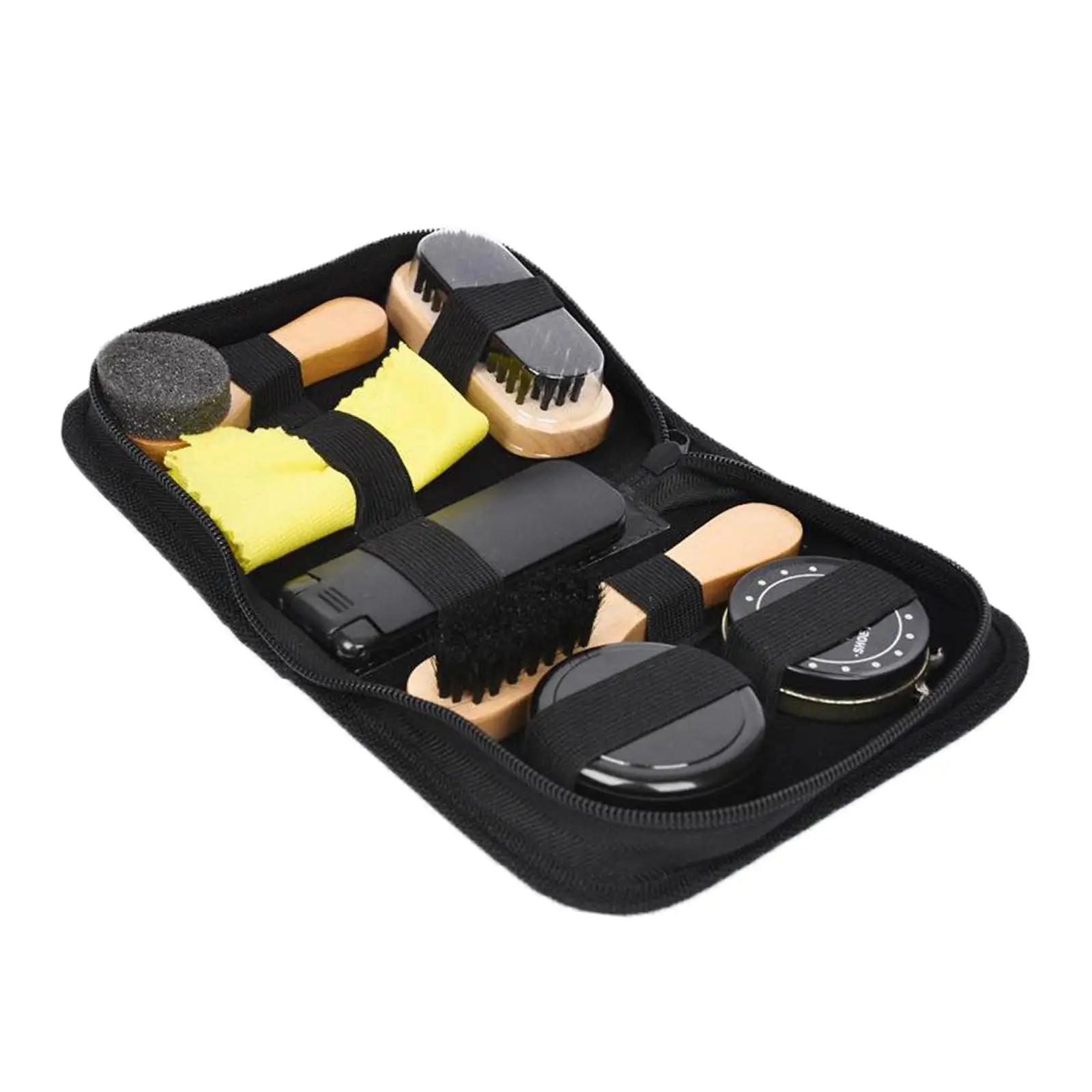 7 Pcs/ Shoes Portable with Storage Bag for Leather Shoes Boots Sneakers Cleaning Set Brush Shine Polishing Tool