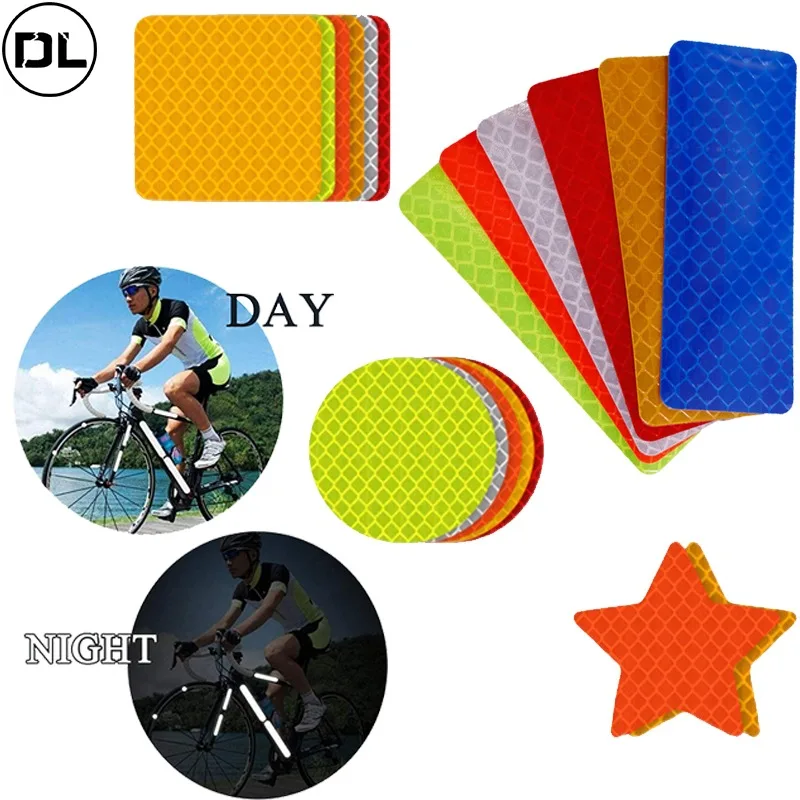 Motorcycle Reflective Stickers Reflective Warning Strip Tape Secure Reflector Stickers Decals for Car Bike Moto Accessories 100pcs reflector sheet white reflective tape target for total station surveying 20mm 30mm 40mm 50mm 60mm