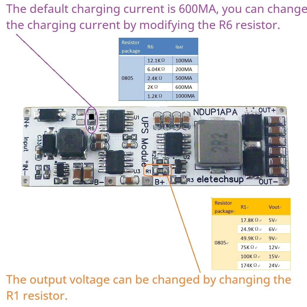 

5V 6V 9V 12V 15V 24V UPS Module High Efficiency Large Power DC IN-OUT 3.7V 4.2V Lithium Battery Charger Discharge Home Network