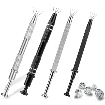 2 Pack Jeweler's Pick Up Tool Piercing Ball Grabber Removal Tool with 4 Prongs for Tiny Objects Ic Chips Electronic Components