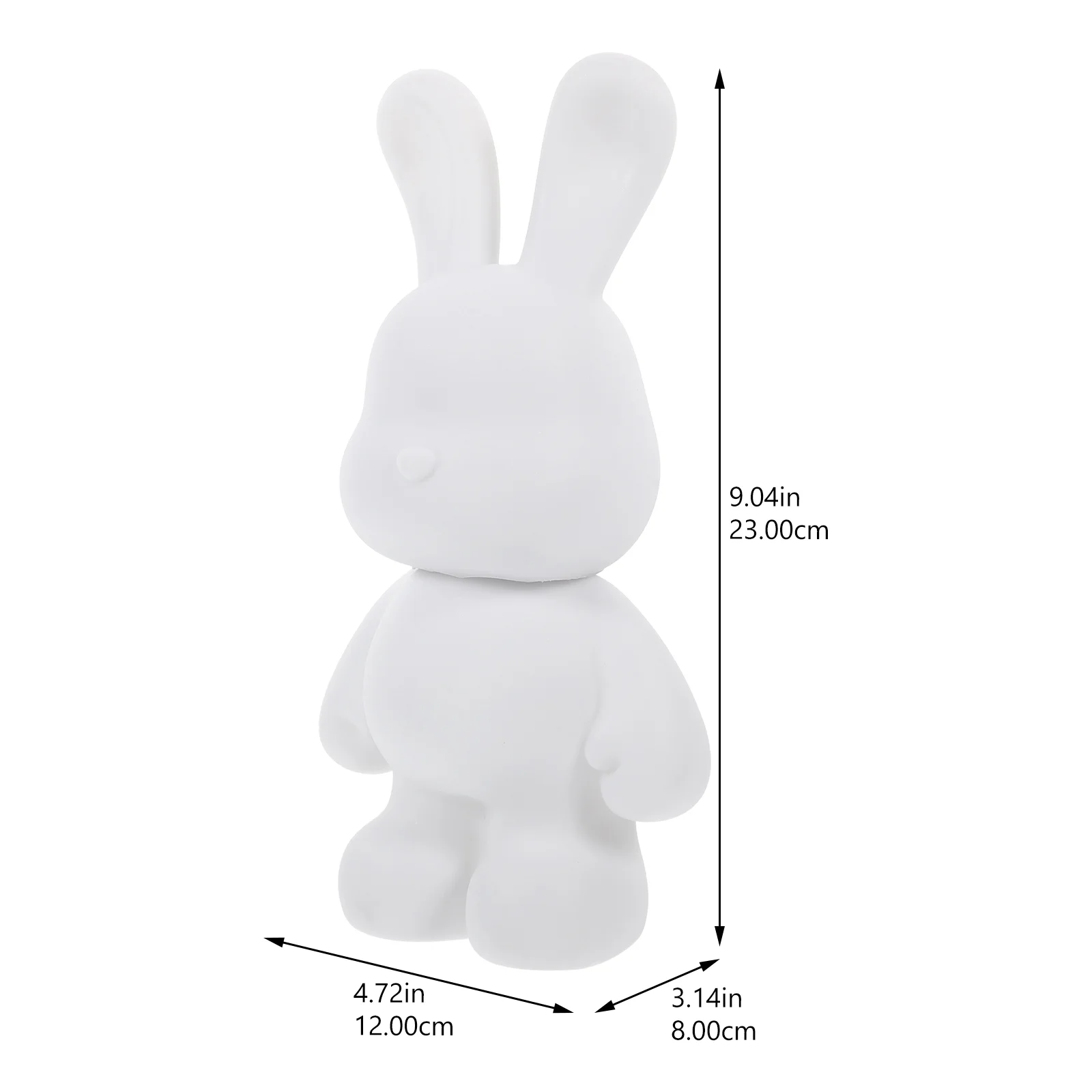 2 Pcs White Diy Bunny Piggy Bank Cartoon Rabbit Coin Storage Home Decor Kids Toys Vinyl Figurine Cute Unfinished Money Box 5