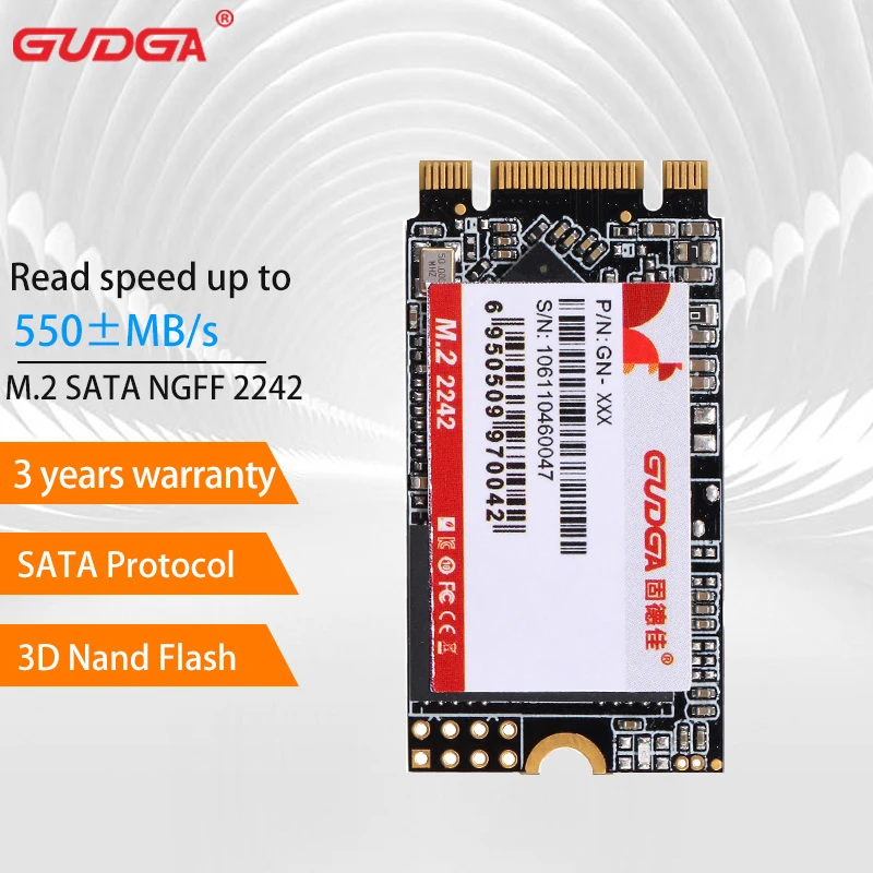 GUDGA SSD 2242 M2 NGFF SATA ТБ 128 ГБ 512 m2 ssd внутренний жесткий диск hdd для ноутбука | Компьютеры