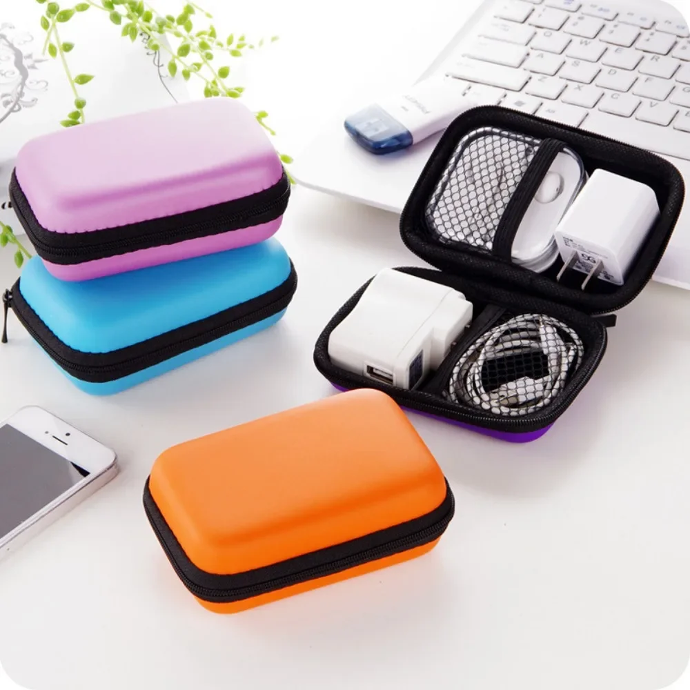 Storage Bag 7 colors Portable Card Storage Bag Data Cable Packing Cube Waterproof Headphone Storage Bag EVA Protective Case For Travel